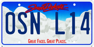 SD license plate 0SNL14