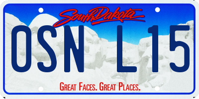 SD license plate 0SNL15