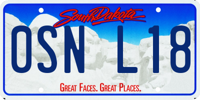 SD license plate 0SNL18