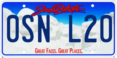 SD license plate 0SNL20