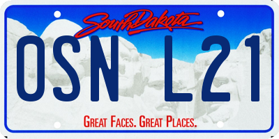 SD license plate 0SNL21