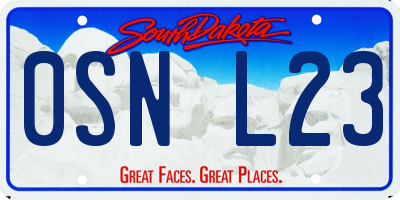 SD license plate 0SNL23