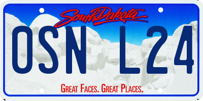 SD license plate 0SNL24