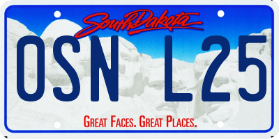 SD license plate 0SNL25