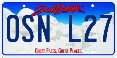 SD license plate 0SNL27