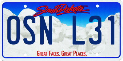 SD license plate 0SNL31