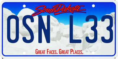SD license plate 0SNL33