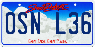 SD license plate 0SNL36