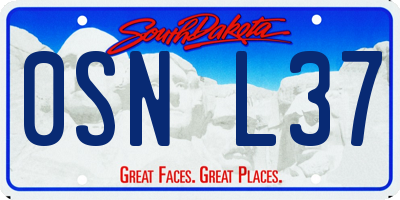 SD license plate 0SNL37