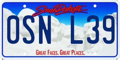 SD license plate 0SNL39