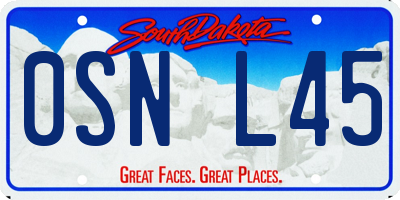 SD license plate 0SNL45