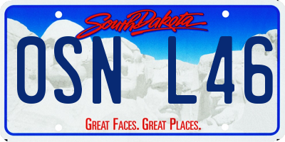 SD license plate 0SNL46