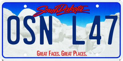 SD license plate 0SNL47