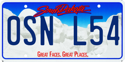 SD license plate 0SNL54