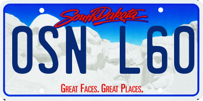 SD license plate 0SNL60