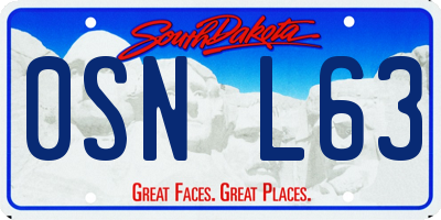 SD license plate 0SNL63