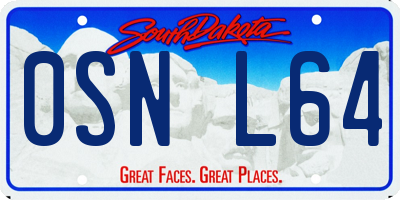SD license plate 0SNL64