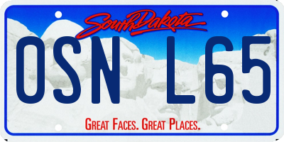 SD license plate 0SNL65