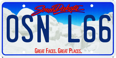 SD license plate 0SNL66