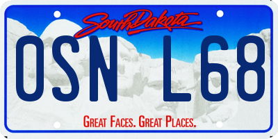 SD license plate 0SNL68