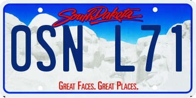 SD license plate 0SNL71