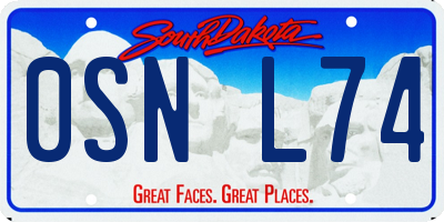 SD license plate 0SNL74