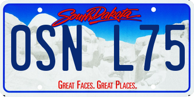 SD license plate 0SNL75