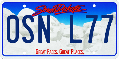 SD license plate 0SNL77
