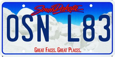 SD license plate 0SNL83