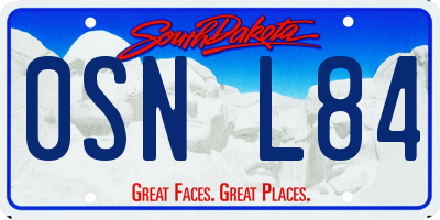 SD license plate 0SNL84