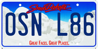 SD license plate 0SNL86