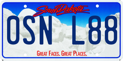 SD license plate 0SNL88