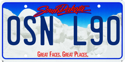 SD license plate 0SNL90