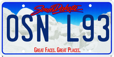 SD license plate 0SNL93