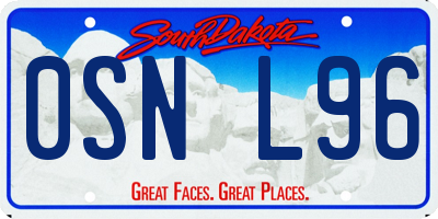 SD license plate 0SNL96