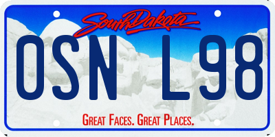 SD license plate 0SNL98