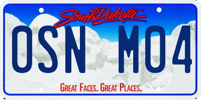 SD license plate 0SNM04