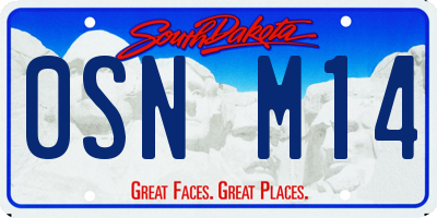 SD license plate 0SNM14