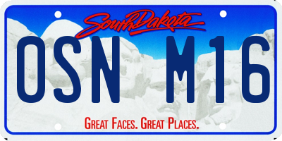 SD license plate 0SNM16
