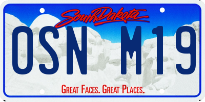 SD license plate 0SNM19