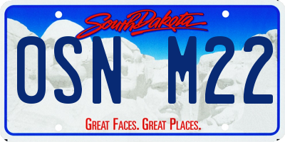 SD license plate 0SNM22