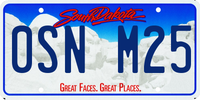 SD license plate 0SNM25