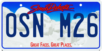 SD license plate 0SNM26