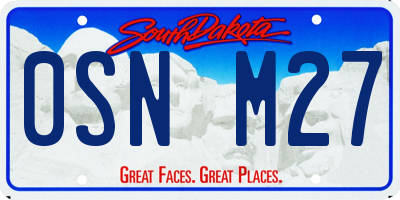 SD license plate 0SNM27