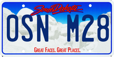 SD license plate 0SNM28
