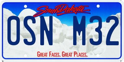 SD license plate 0SNM32