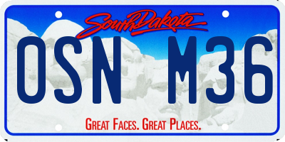 SD license plate 0SNM36