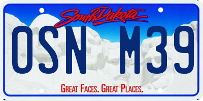 SD license plate 0SNM39