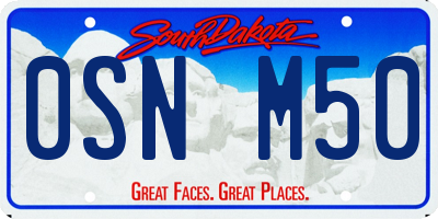 SD license plate 0SNM50
