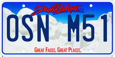 SD license plate 0SNM51